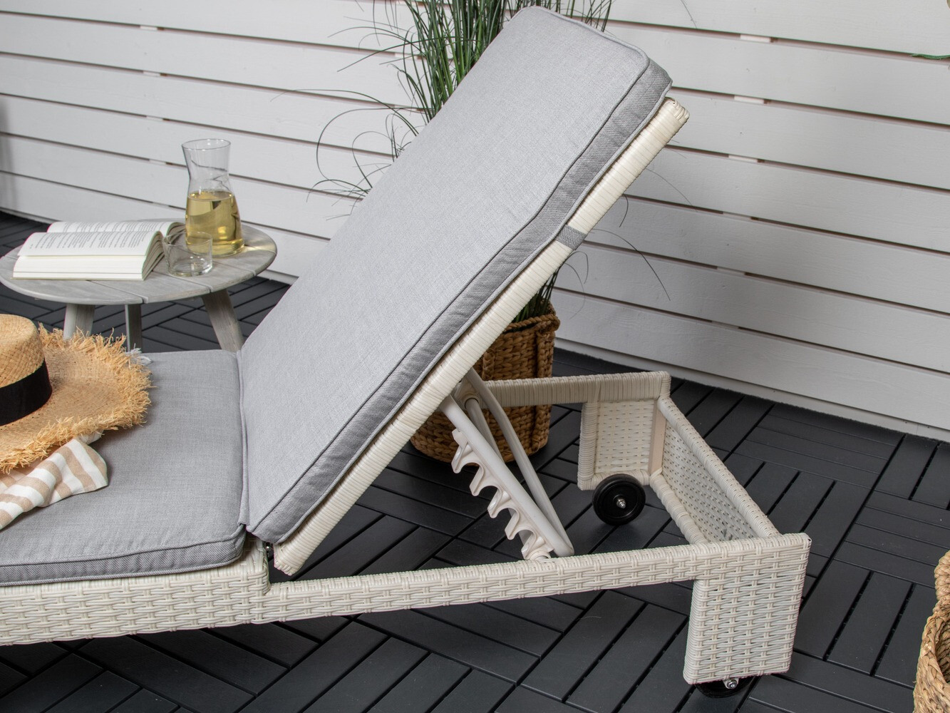 Vrtna ležaljka Dallas 771 (Bijela + Siva)