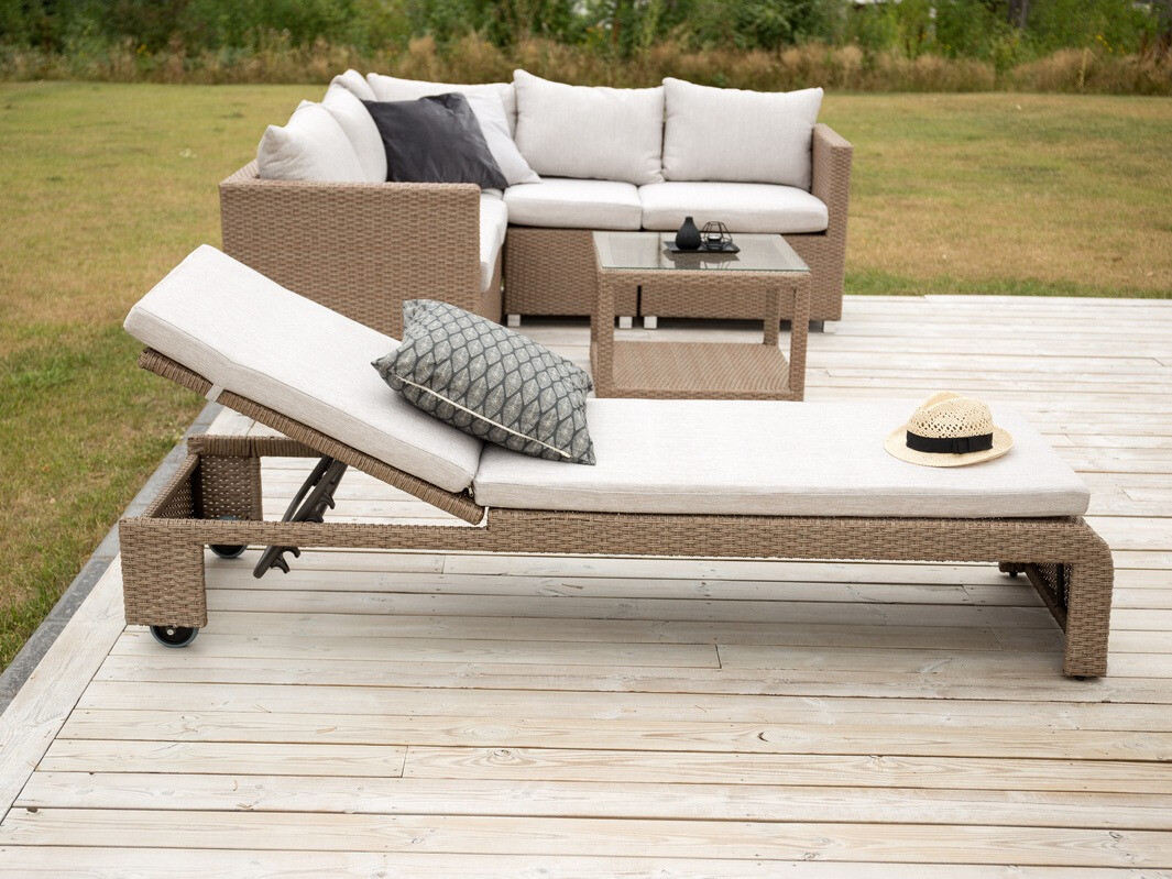 Vrtna ležaljka Dallas 771 (Svijetlo smeđa + Bež)