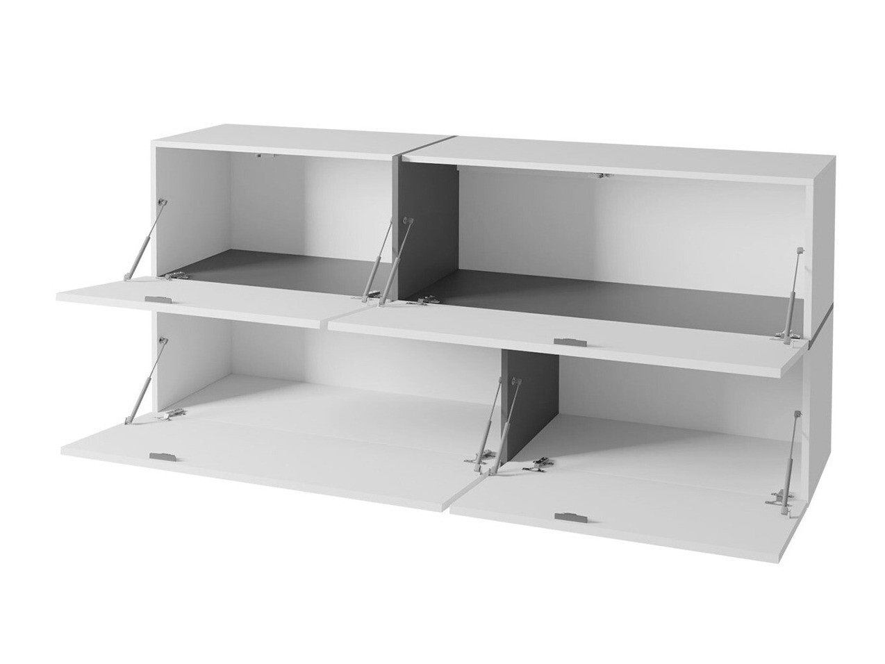 Zidni ormarić Charlotte 100 (Bijela + Sjajno bijela + Sonoma hrast)