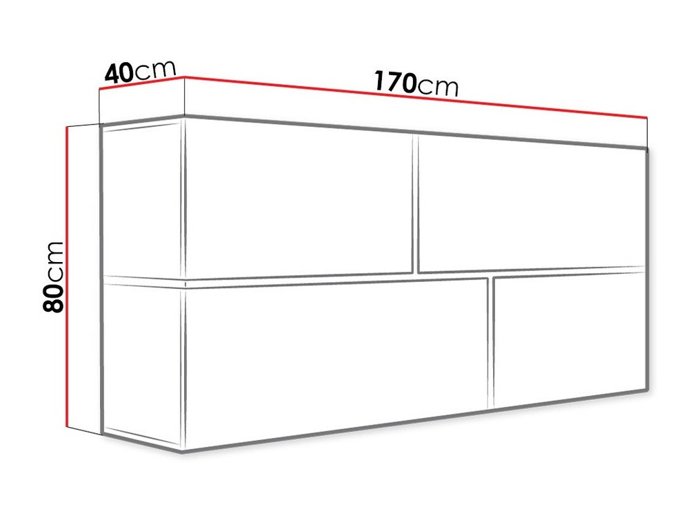 Zidni ormarić Charlotte 100 (Bijela + Sjajno bijela + Sonoma hrast)