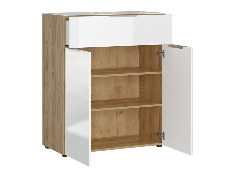 Komoda Sacramento 301 (Navarra hrast + Sjajno bijela)