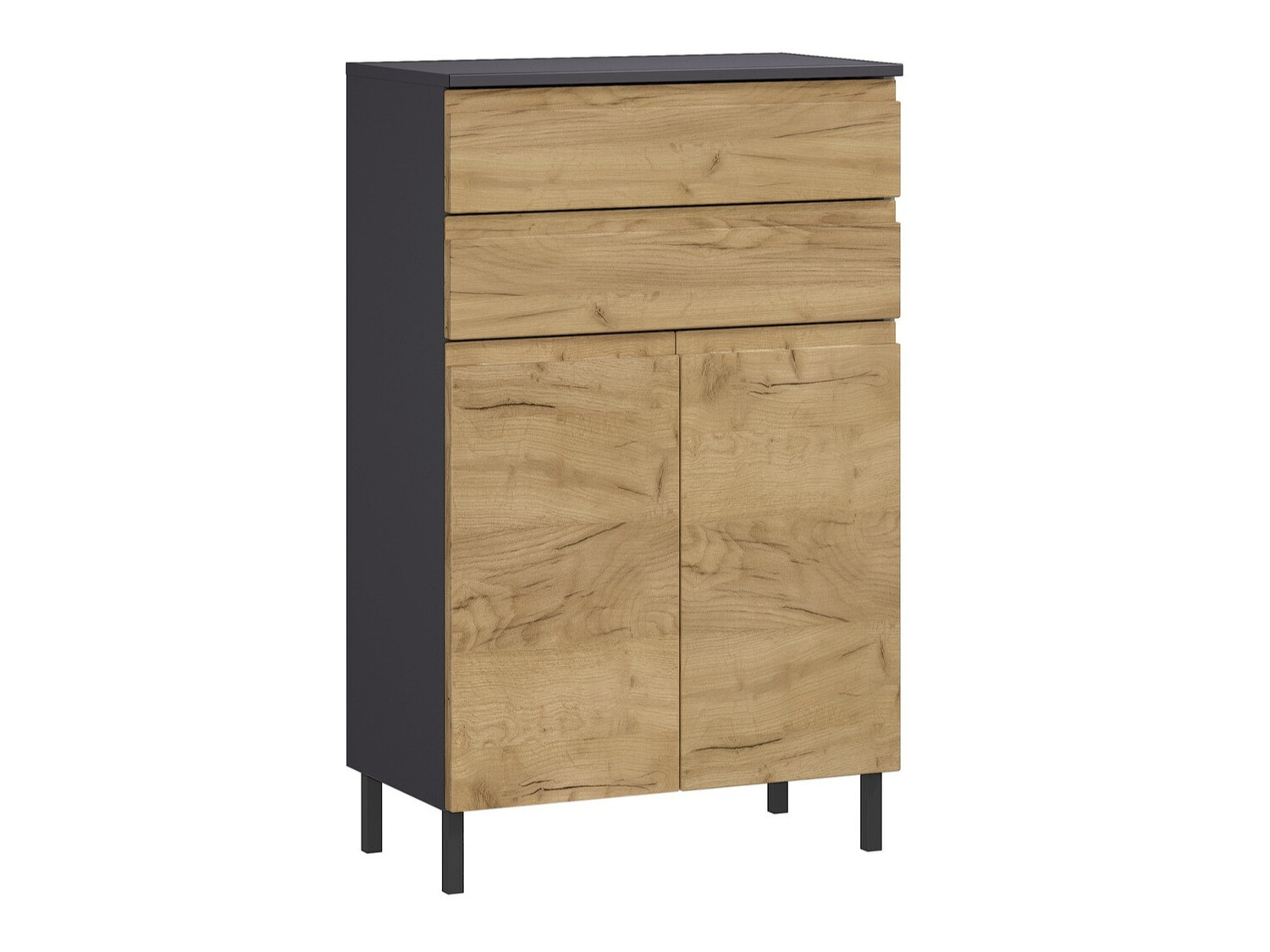 Samostojeći kupaonski ormarić Talmira 104 (Grafit + Hrast Grandson)