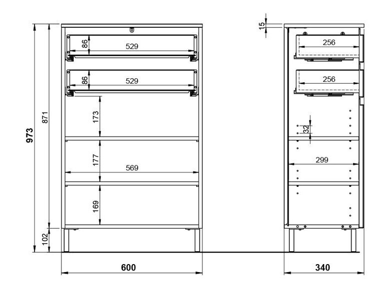 Samostojeći kupaonski ormarić Talmira 104 (Grafit + Hrast Grandson)