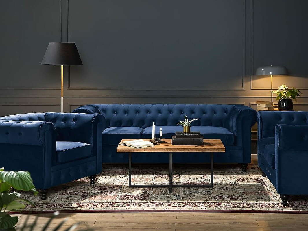 Chesterfield fotelja Manor House Ophfenu 100 (Plava)