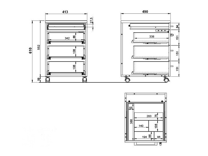 Ladičar Eliromo 107 (Svijetlo siva)