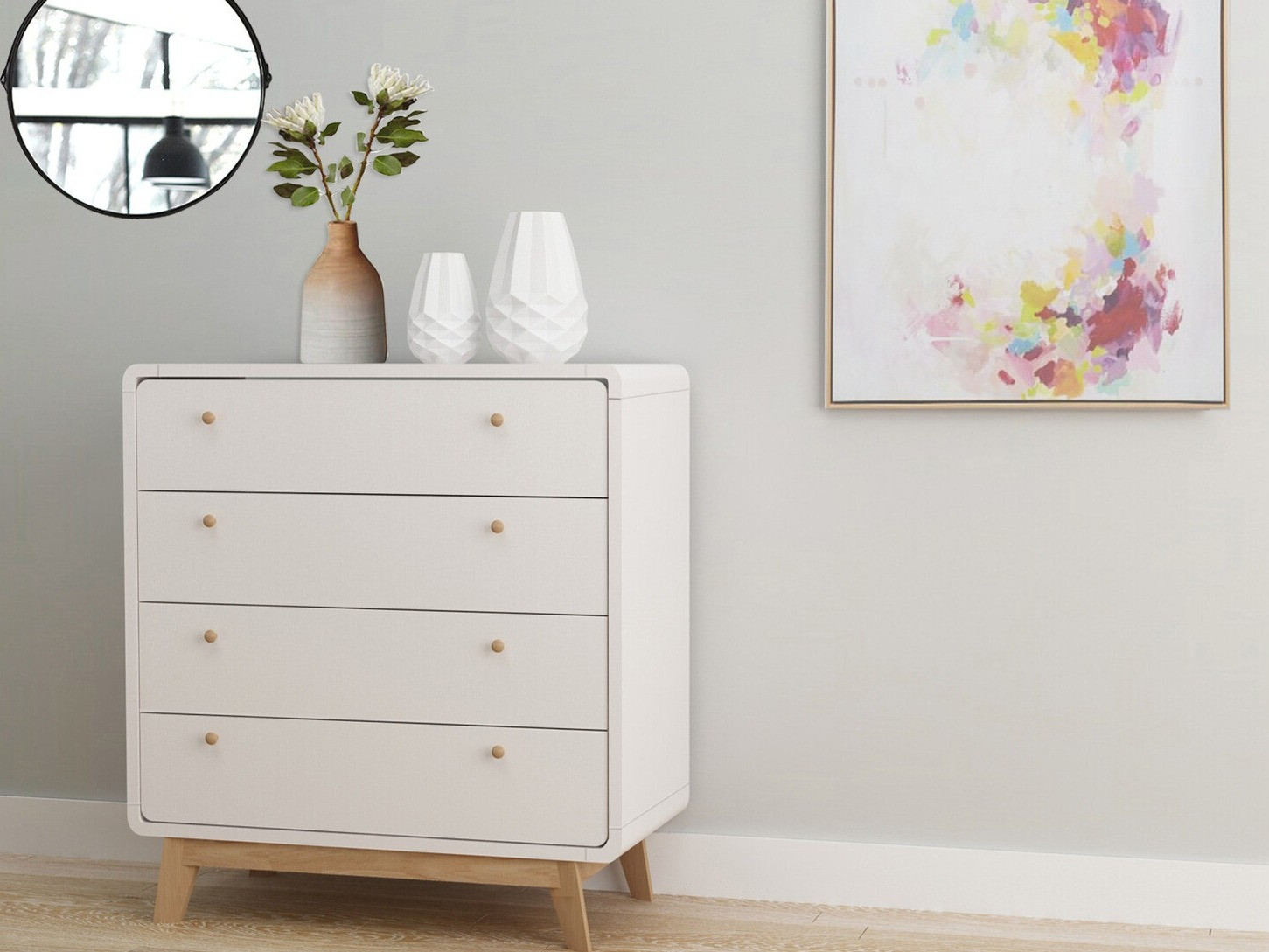 Komoda Elbtena 112 (Bijela + Hrast)