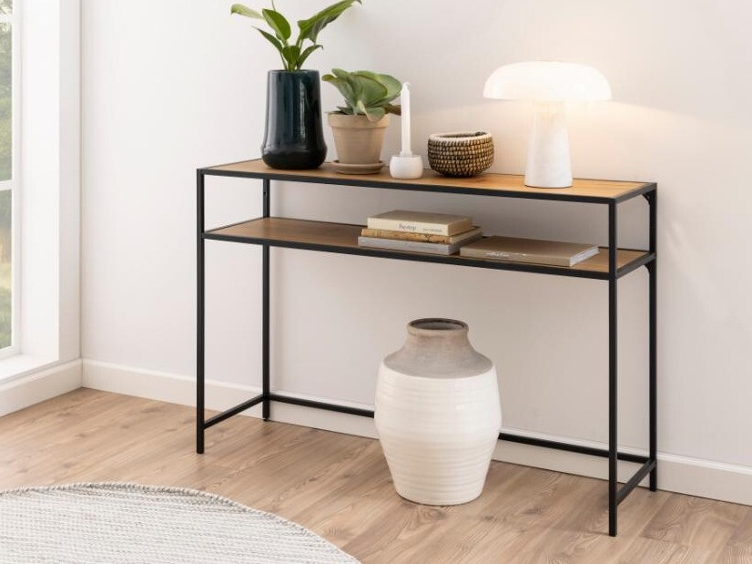 Konzolni stolić Norsica Sevferi 126 (Divlji hrast + Crna)