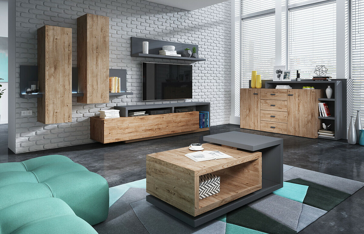 Komoda Lutiva 106 (Antracit + Ribbeck hrast)