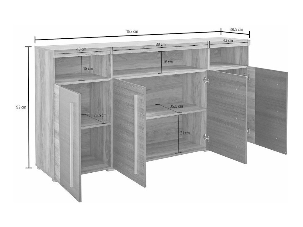 Ormarić Sorciro 107 (Orah + Tamni hrast)