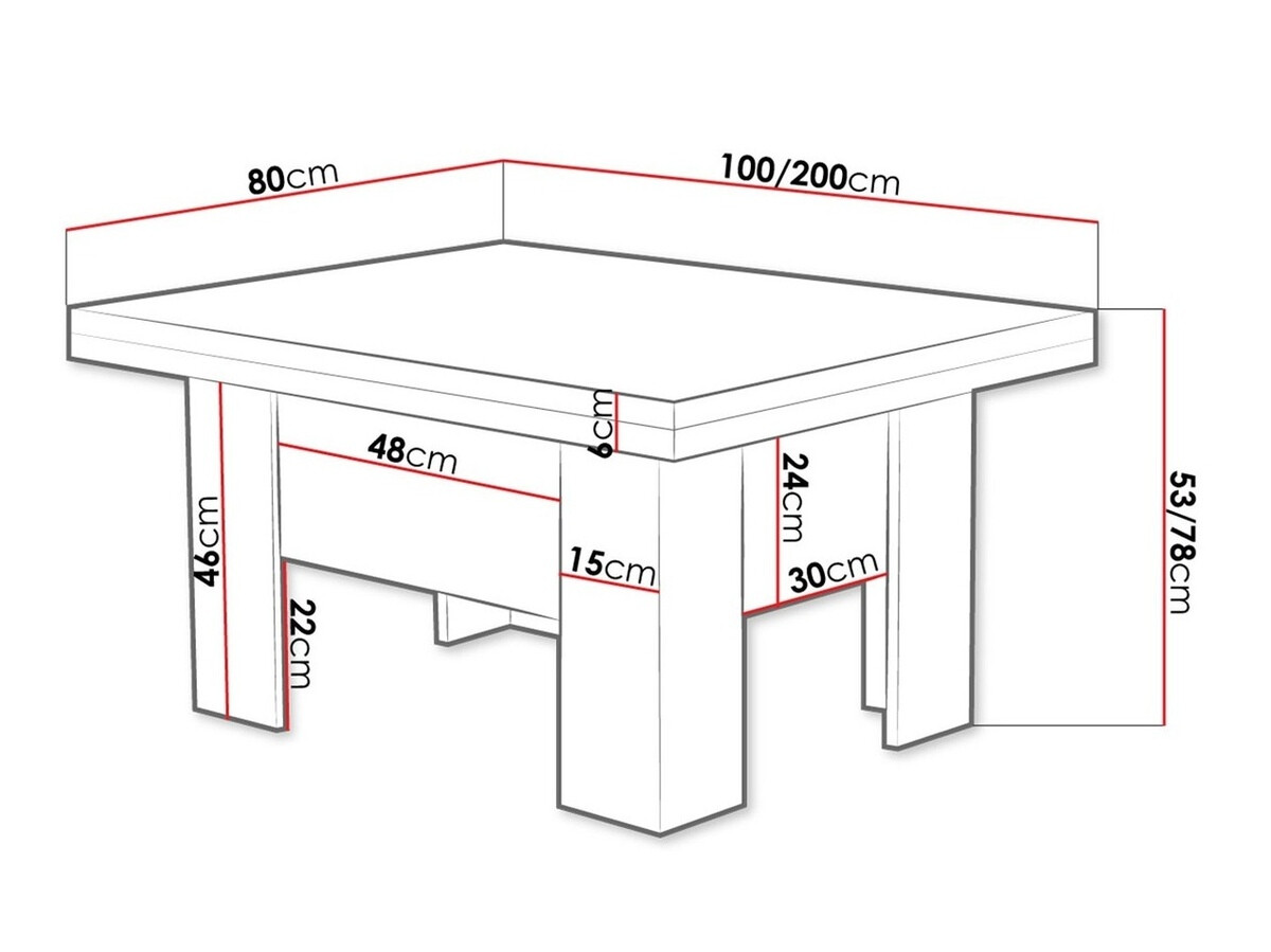 Transformirajući stolić za kavu Stanton 102 (Sonoma hrast)