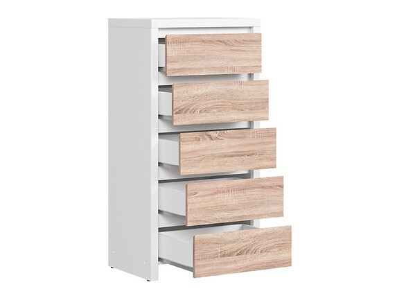 Komoda Nolroma 106 (Bijela + Sonoma hrast)