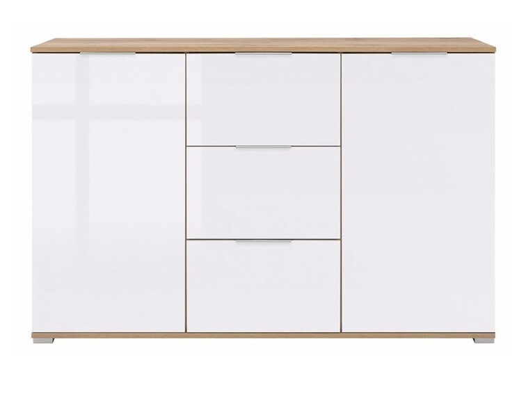 Komoda Tivetra 101 (Hrast Wotan + Sjajno bijela)