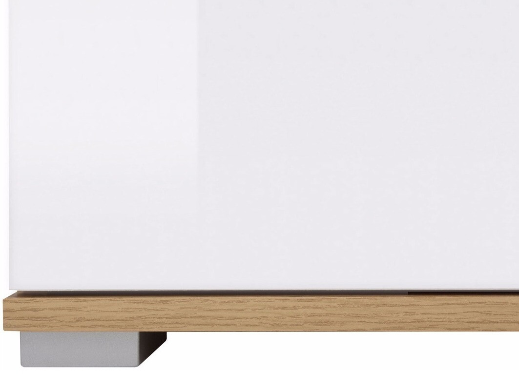 Komoda Tivetra 101 (Hrast Wotan + Sjajno bijela)