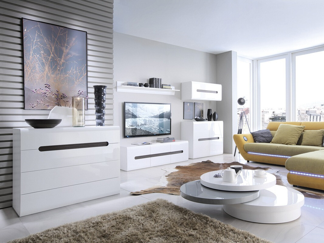 Komoda Serveso 103 (Bijela + Sjajno bijela)