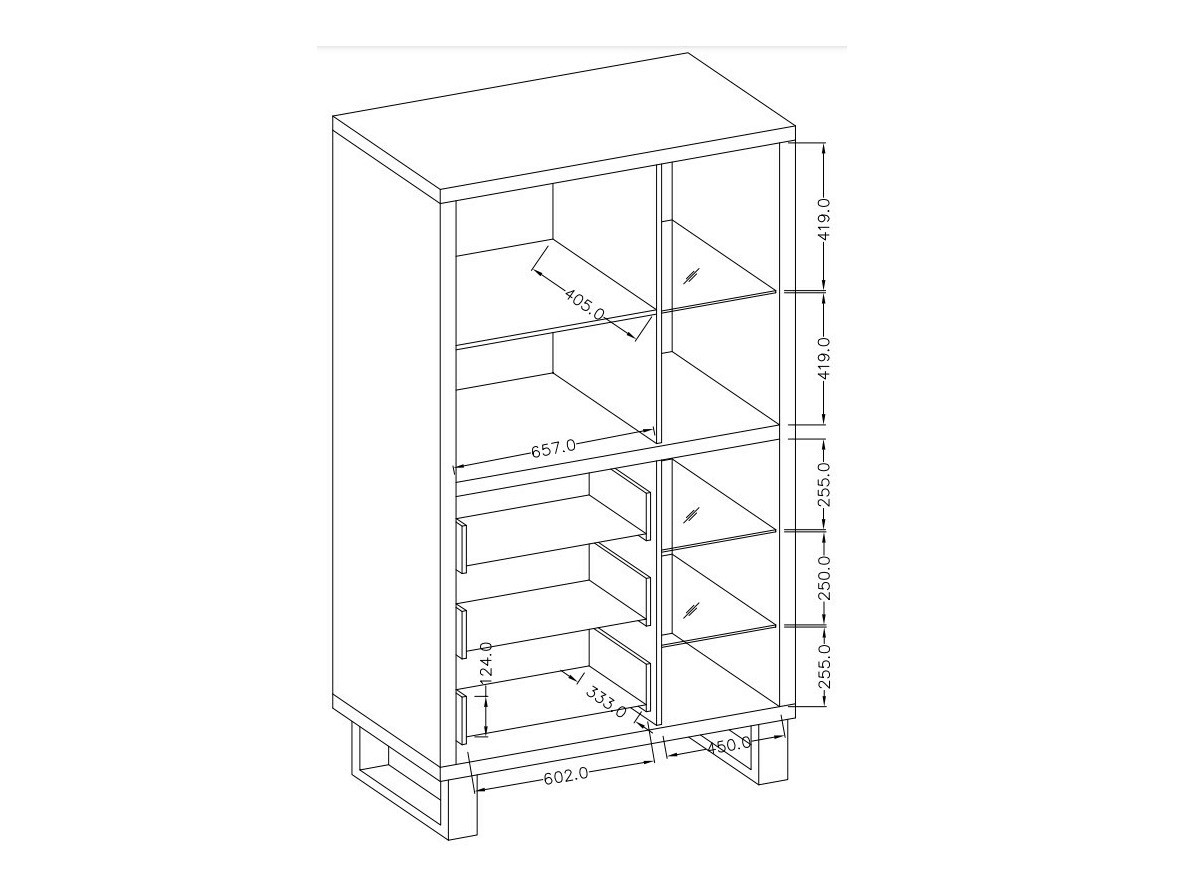 Polica Avicavu 104 (Wotan hrast + Crna)