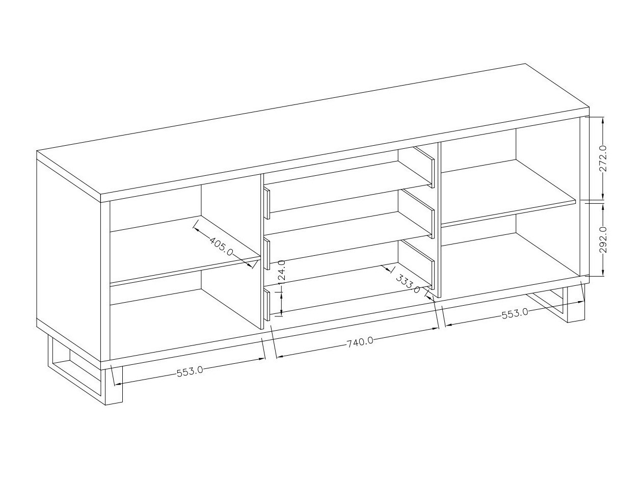 Komoda Avicavu 102 (Hrast Wotan + Crna)