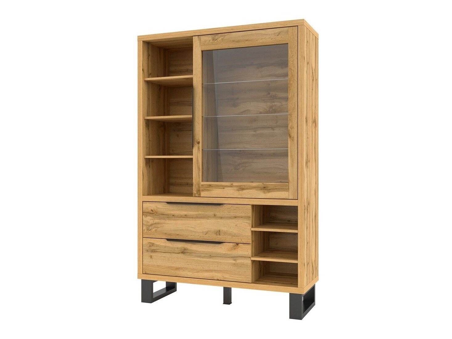 Polica Avicavu 105 (Hrast Wotan + Crna)