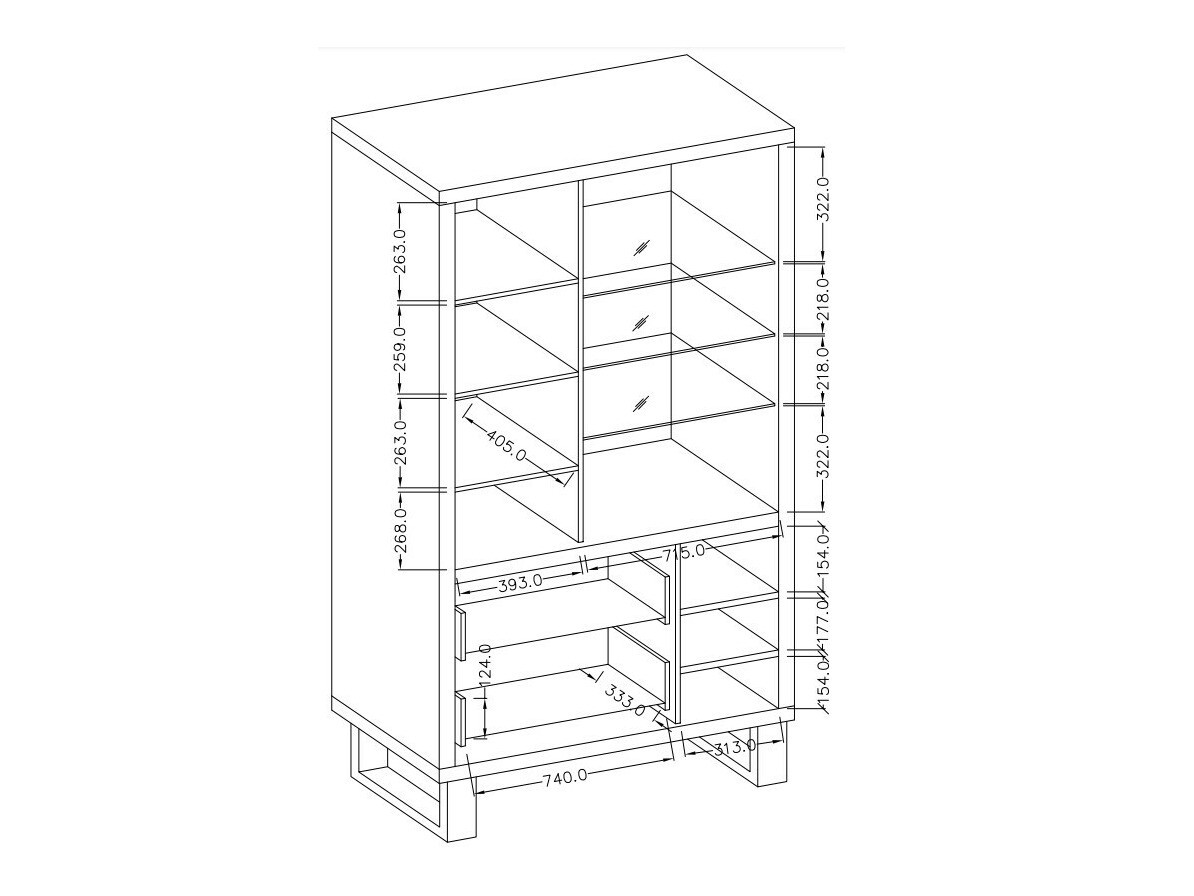 Polica Avicavu 105 (Hrast Wotan + Crna)
