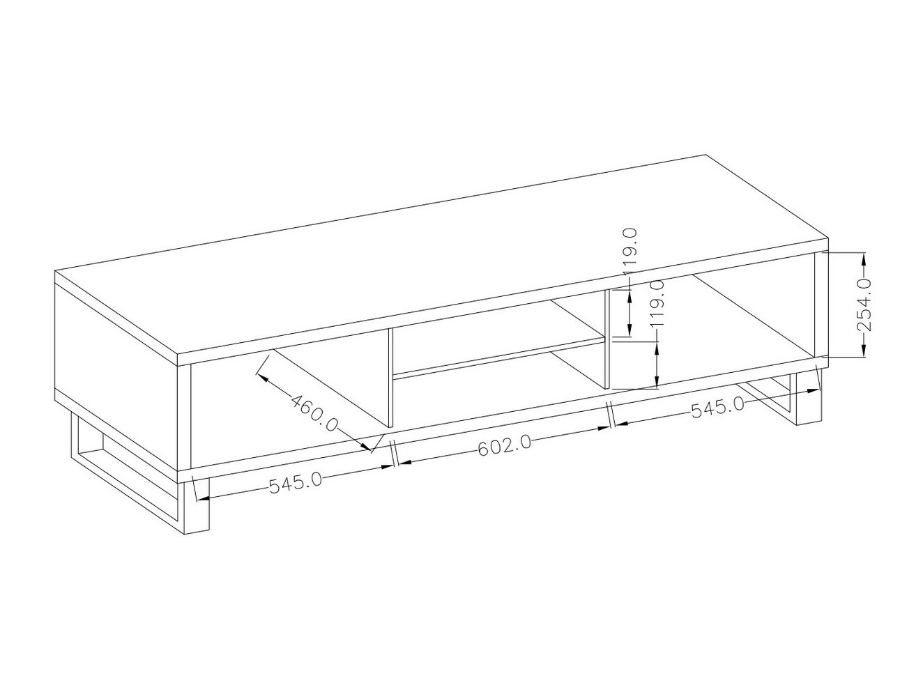 TV stol Avicavu 101 (Hrast Wotan + Crna)