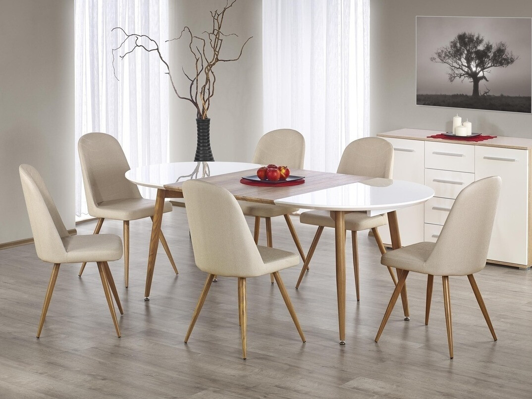 Stolica Houston 562 (Krem + Hrast u boji meda)