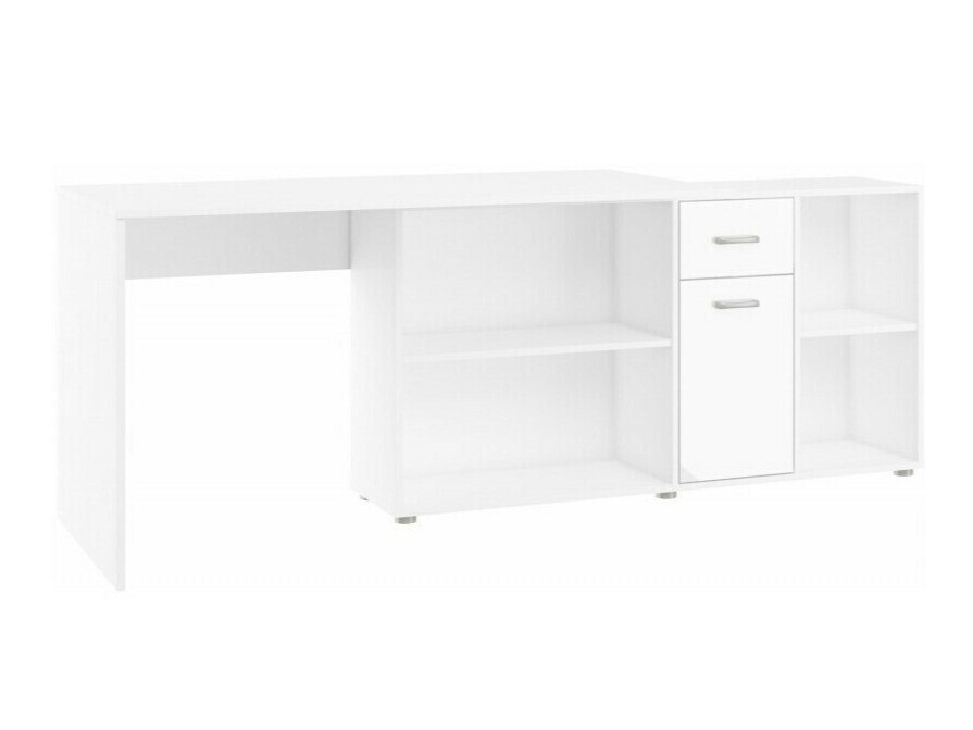 Kutni uredski stol Gilroy 113 (Bijela + Sjajno bijela)