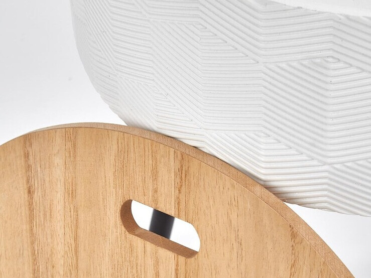 Pomoćni stolić Houston 606 (Bijela + Svijetlo drvo + Crna)