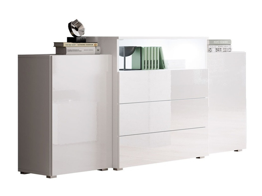 Komoda Sarasota 127 (Bijela + Sjajno bijela)