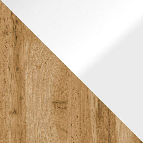 Komoda Sarasota 127 (Hrast Wotan + Sjajno bijela)