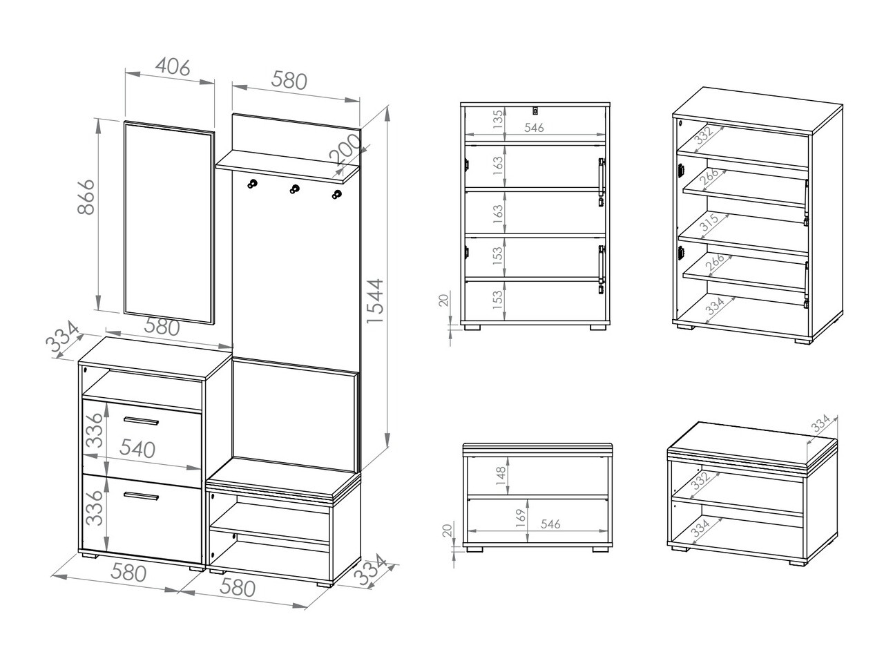Set za hodnik Madison 150