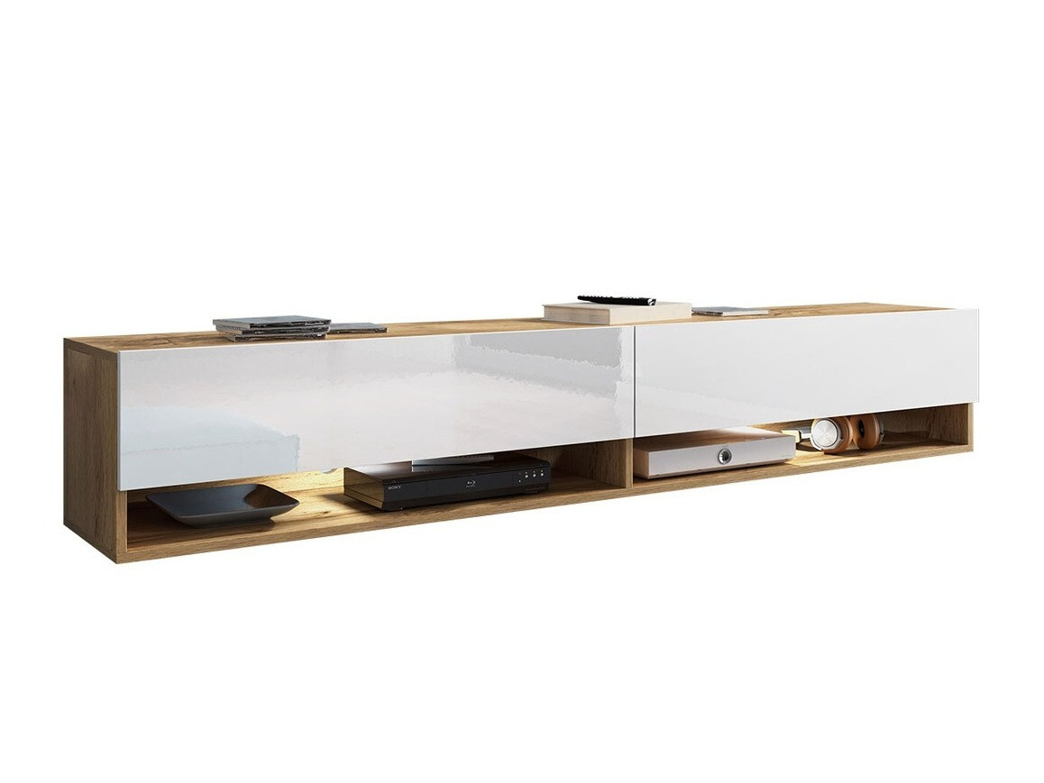 TV stol Sarasota 119 (Hrast Wotan + Sjajno bijela)