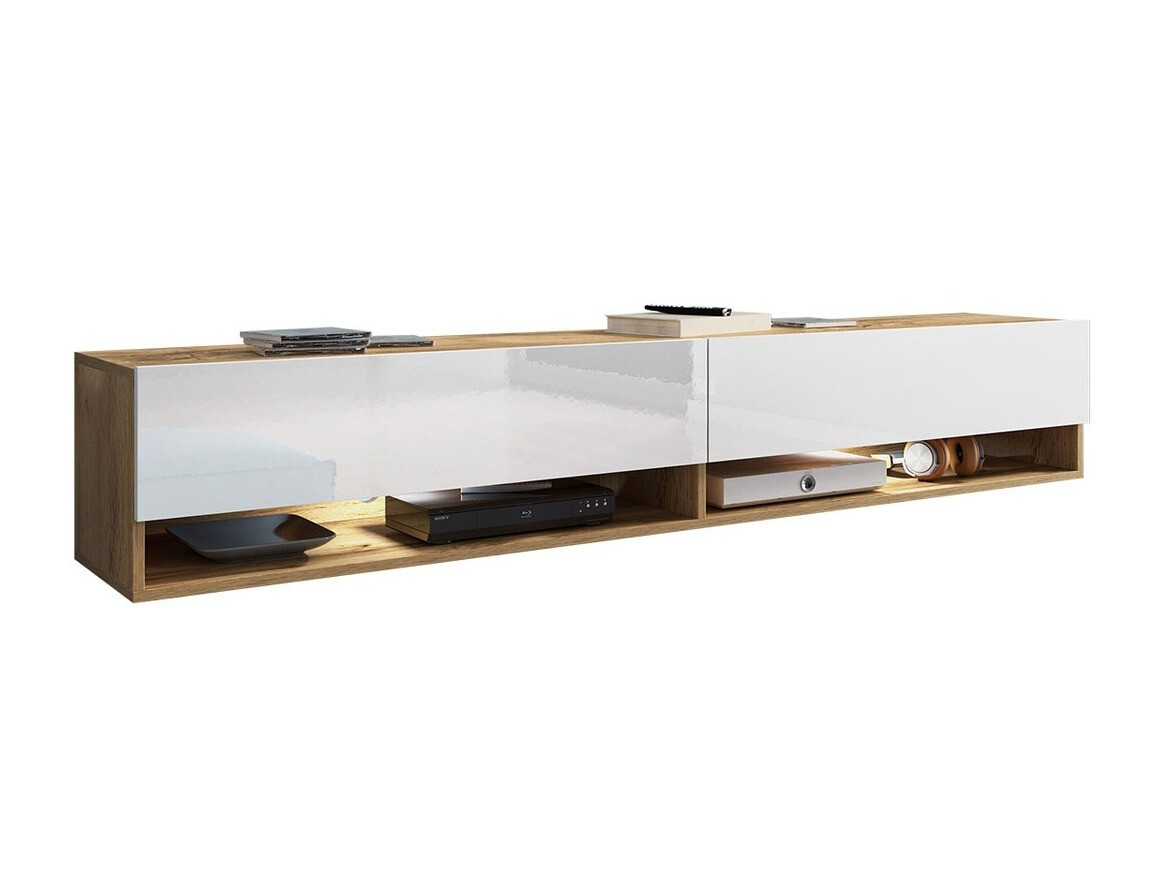 TV stol Sarasota 119 (Hrast Wotan + Sjajno bijela)