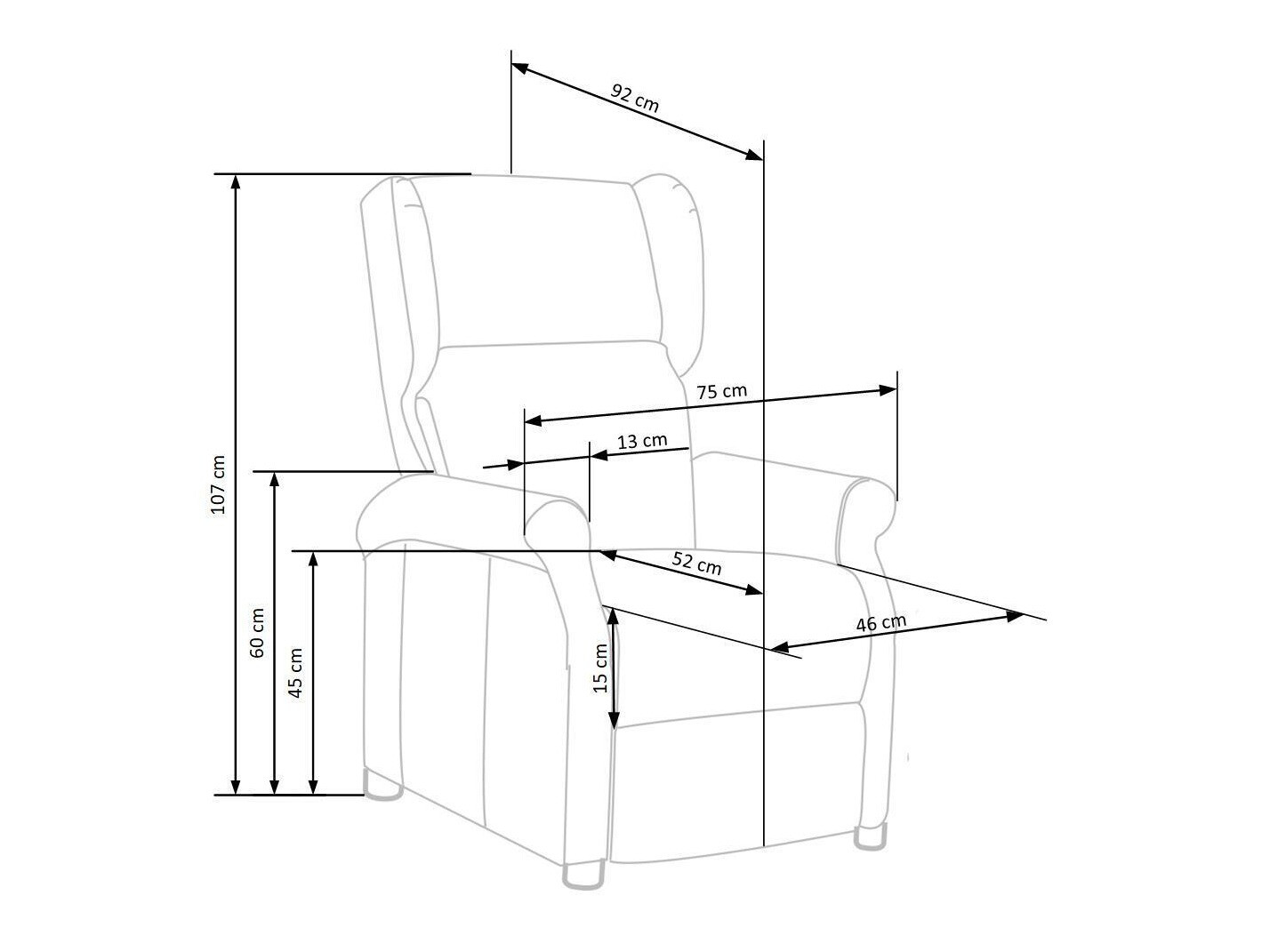 Podesiva fotelja Houston 878 (Tamno plava)