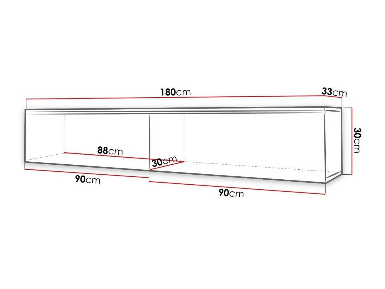TV stol Sarasota 121 (Bijela + Sjajno bijela)