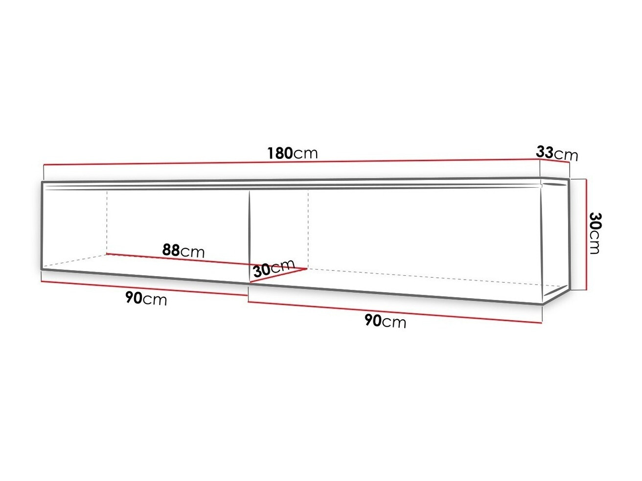 TV stol Sarasota 121 (Bijela + Sjajno sivo)
