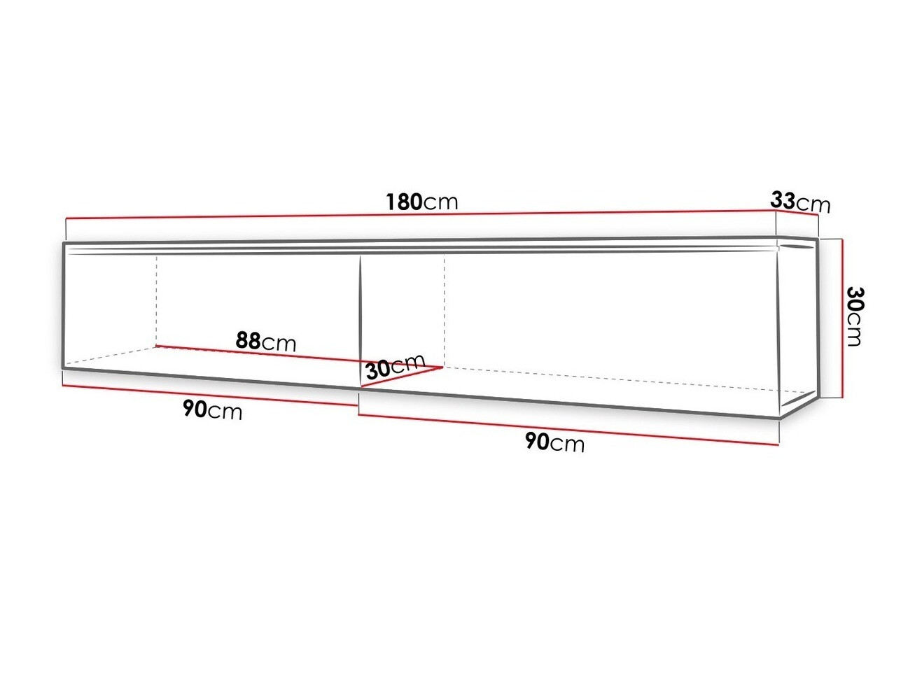 TV stol Sarasota 121 (Bijela + Sjajno sivo)