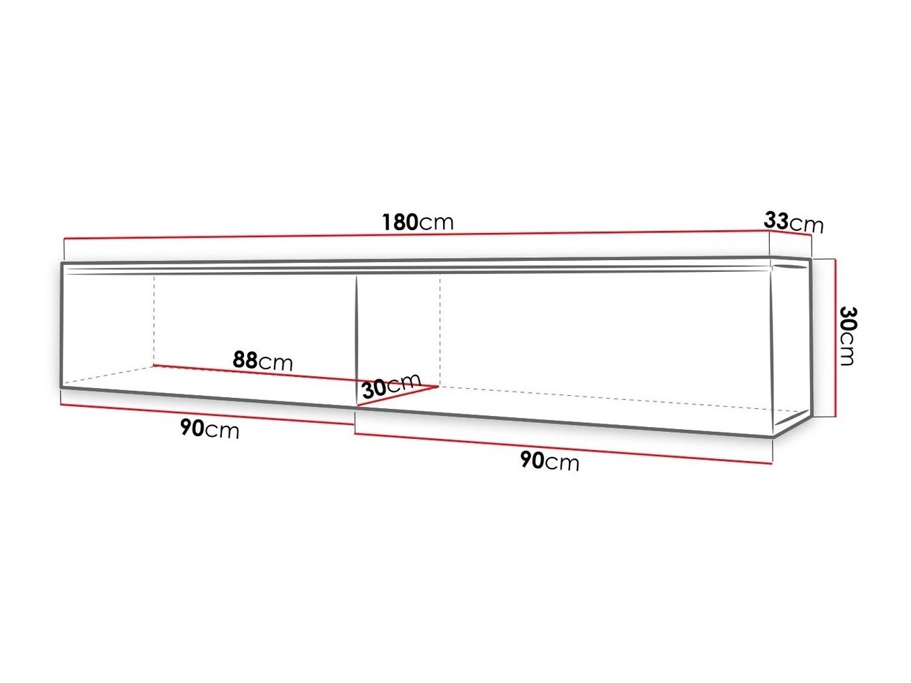 TV stol Sarasota 121 (Matera siva + Sjajno bijela)