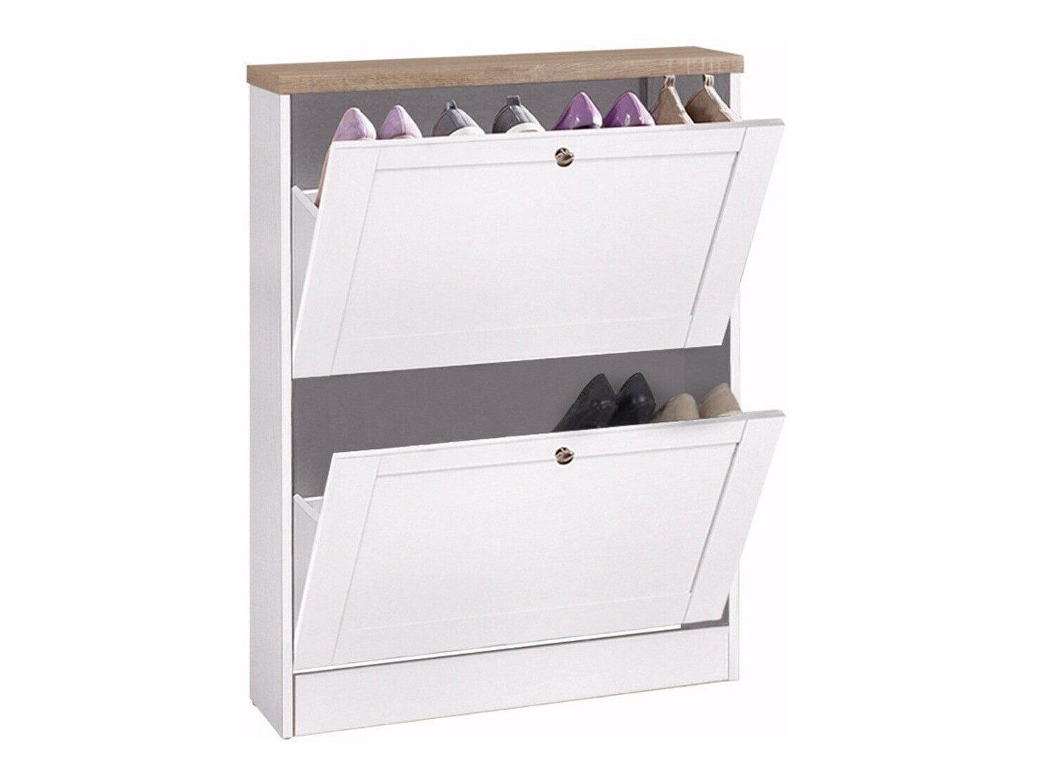 Ormarić za cipele Cirtene 100 (Bijela + Hrast)