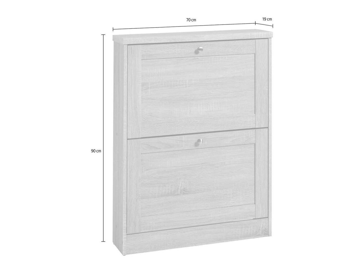 Ormarić za cipele Cirtene 100 (Bijela + Hrast)