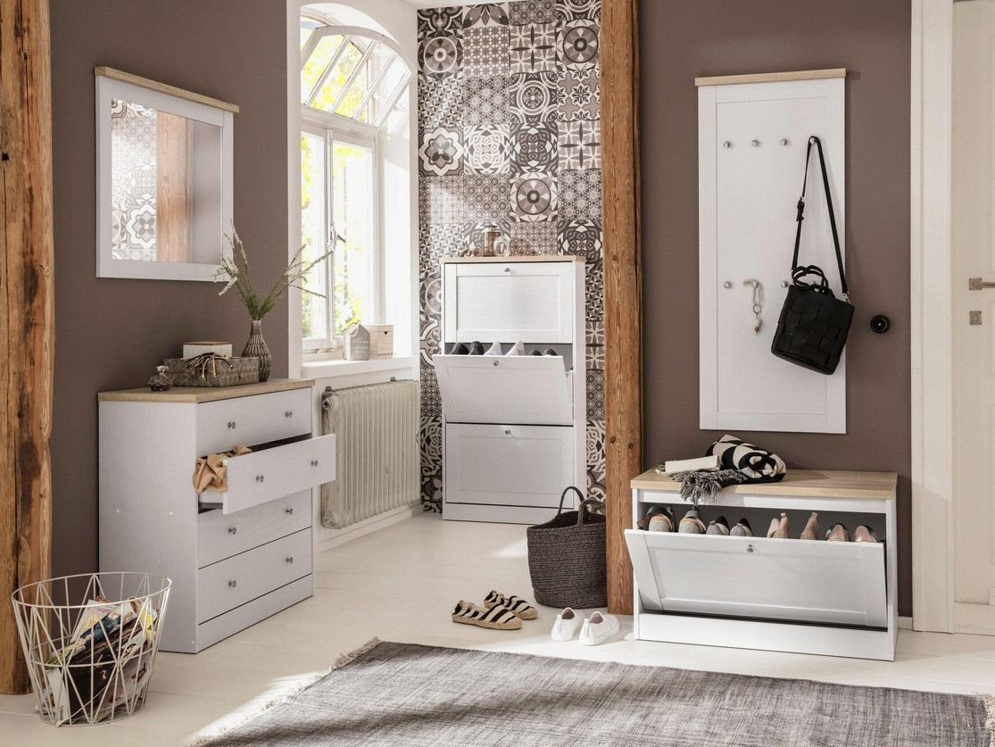 Ormarić za cipele Cirtene 101 (Bijela + Hrast)