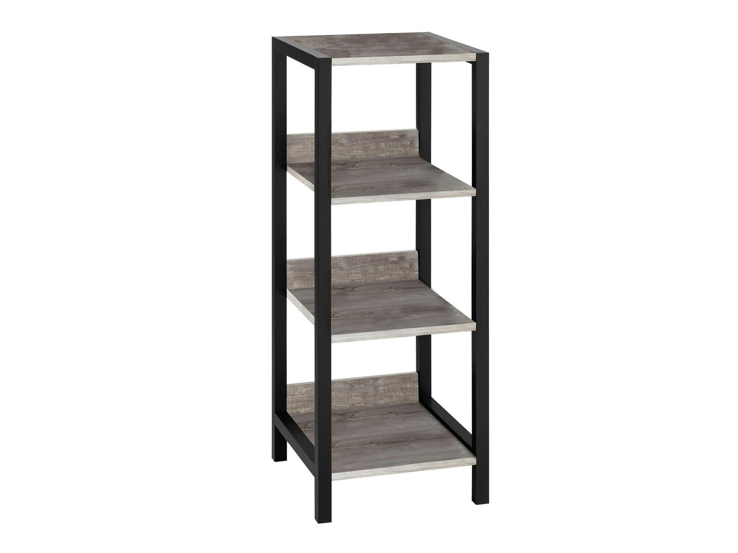 Polica Larnovo 107 (Sivi hrast + Crna)