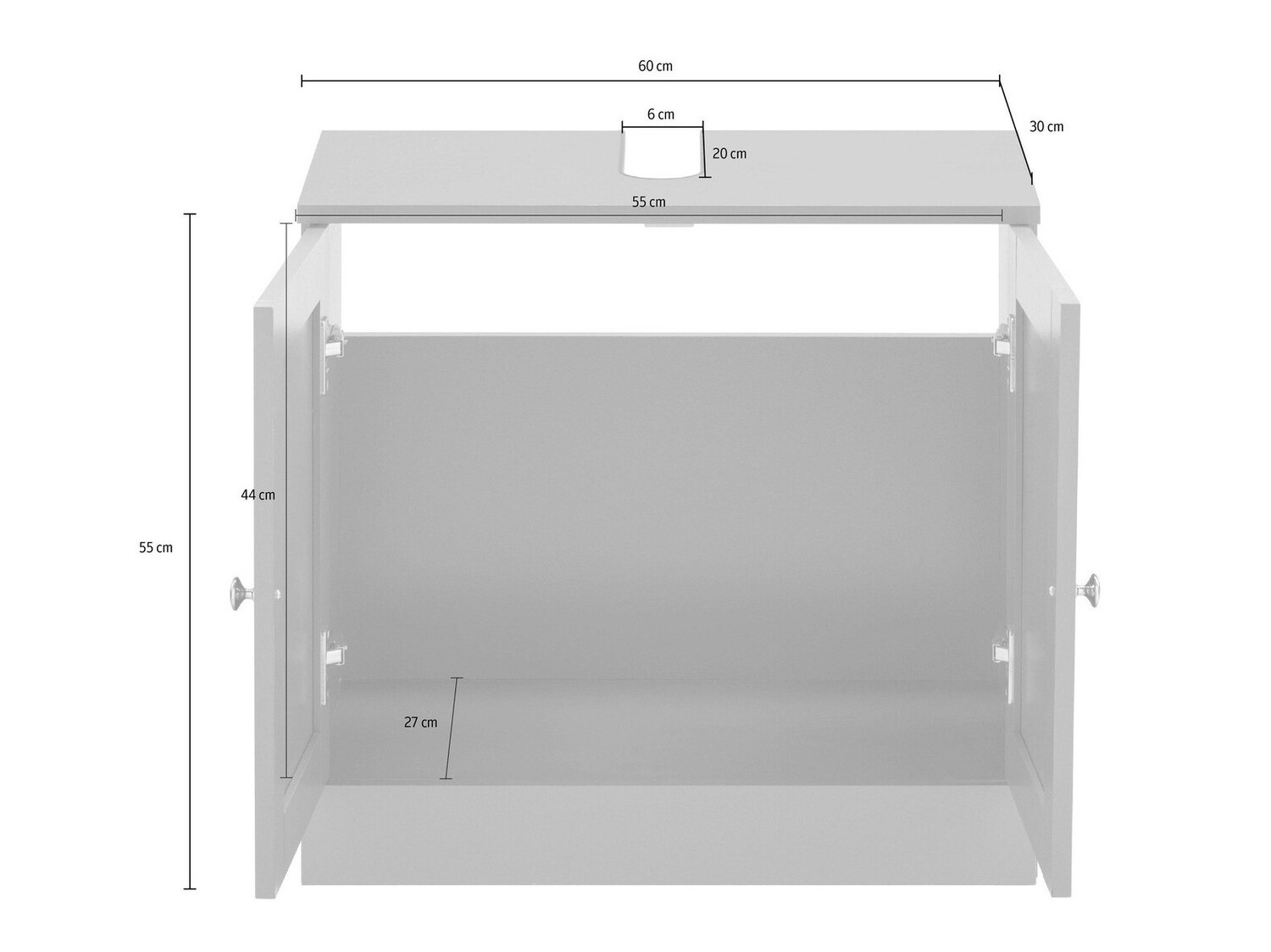 Samostojeći kupaonski ormarić za umivaonik Elmvene 106 (Bijela)