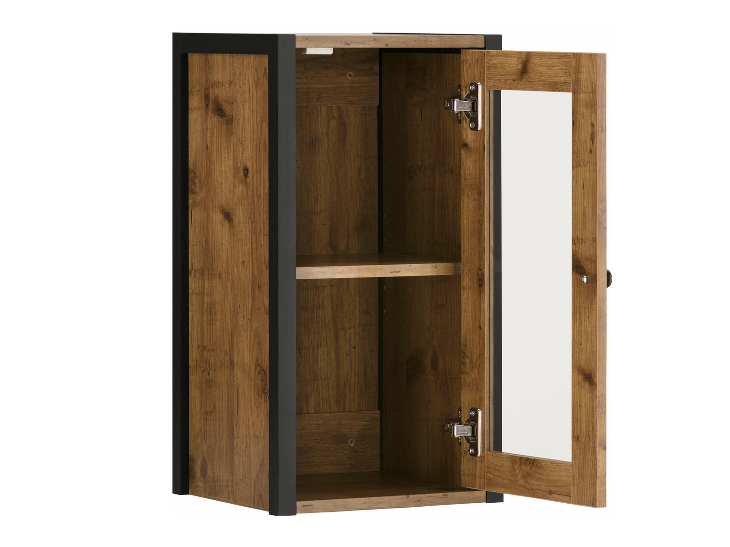 Zidni ormarić Larnovo 118 (Crna + Tamni hrast)