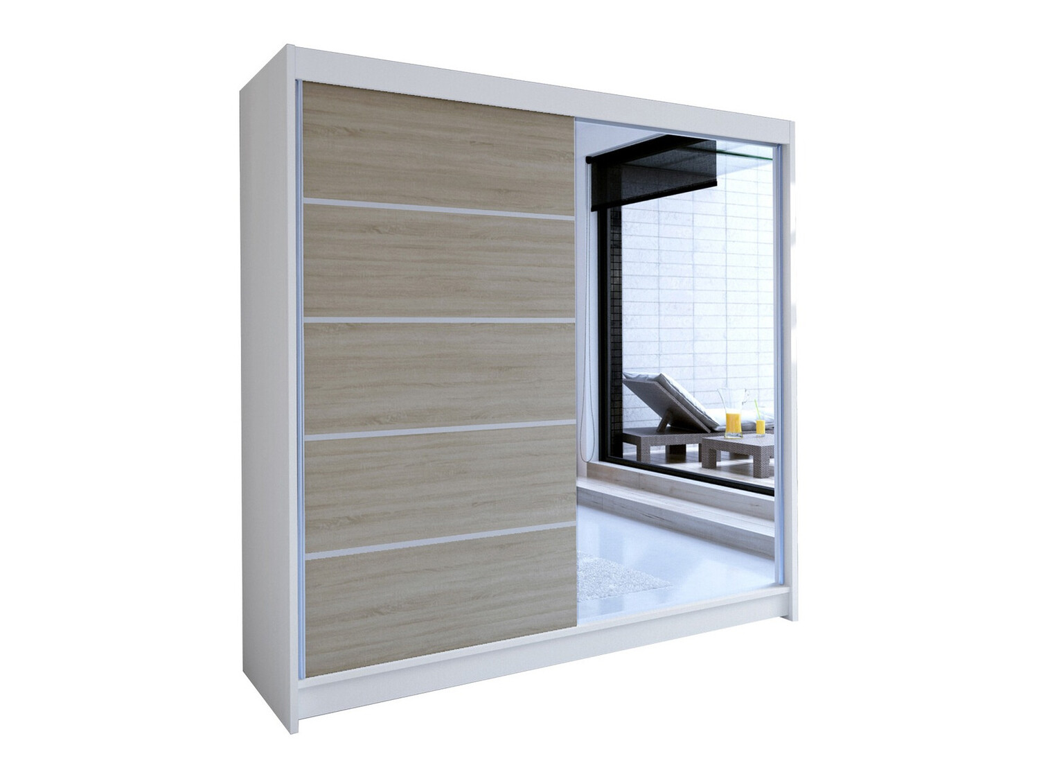 Ormar Closico Cavaris III (Bijela + Sonoma hrast)