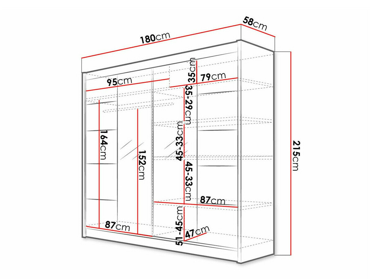 Ormar Closico 154 (Crna + Bijela)