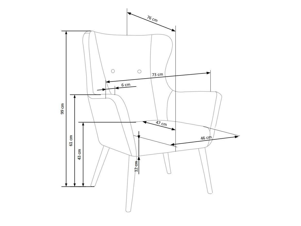 Fotelja Houston 373 (Svijetlo siva)