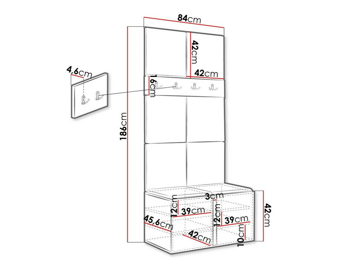 Set za hodnik Hartford 267 (Grafit)