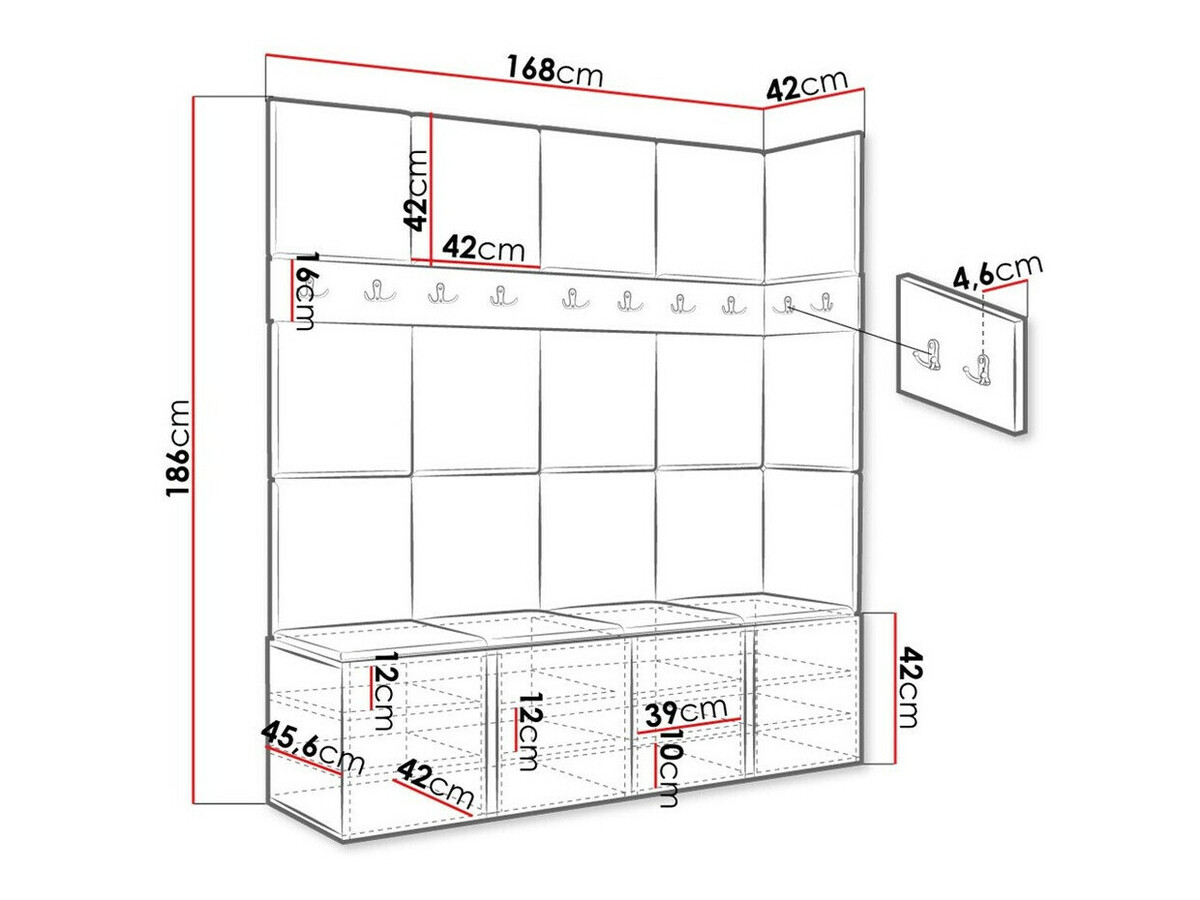 Set za hodnik Hartford 265 (Bijela)