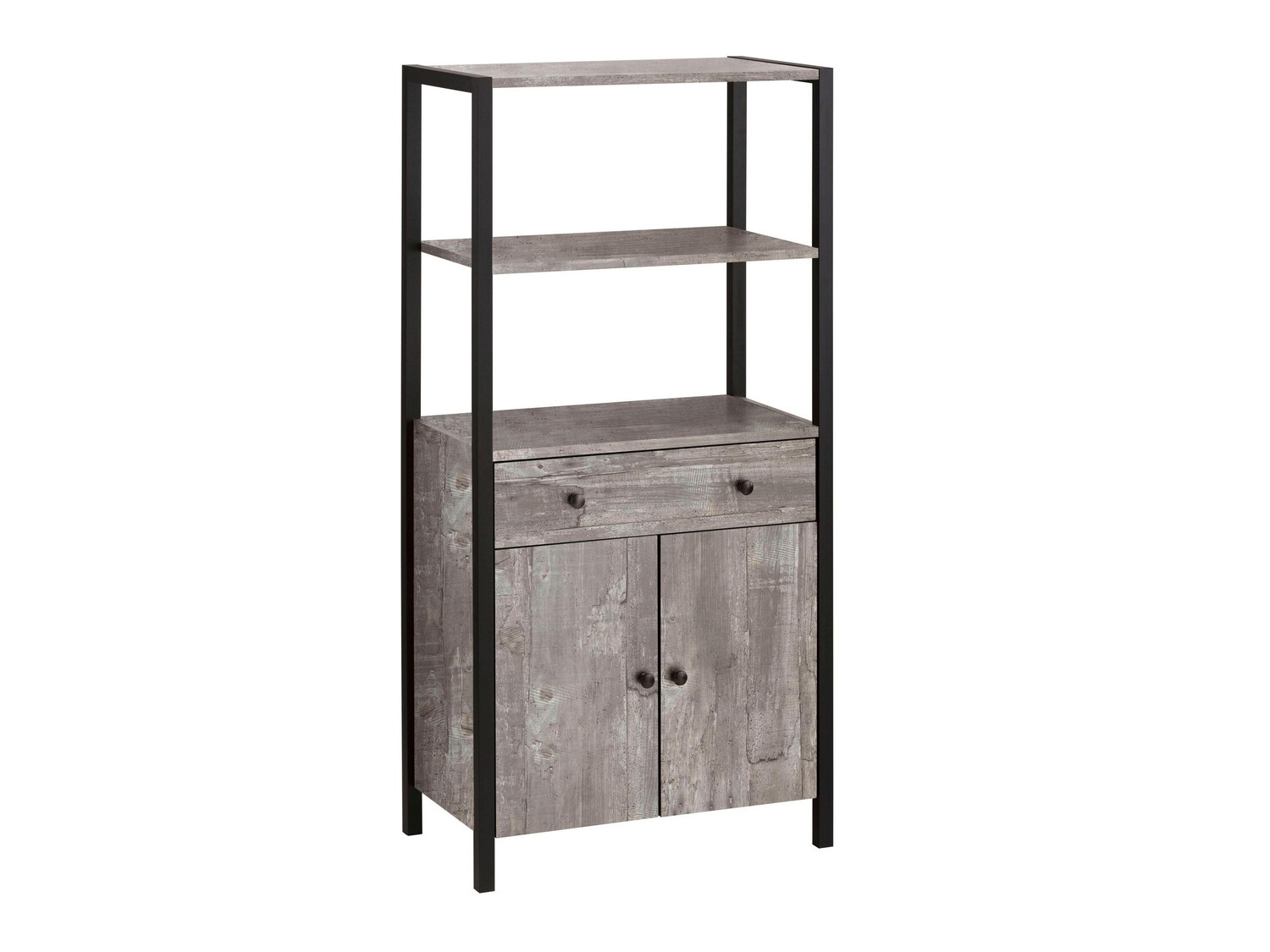 Kupaonska polica Larnovo 111 (Sivi hrast + Crna)