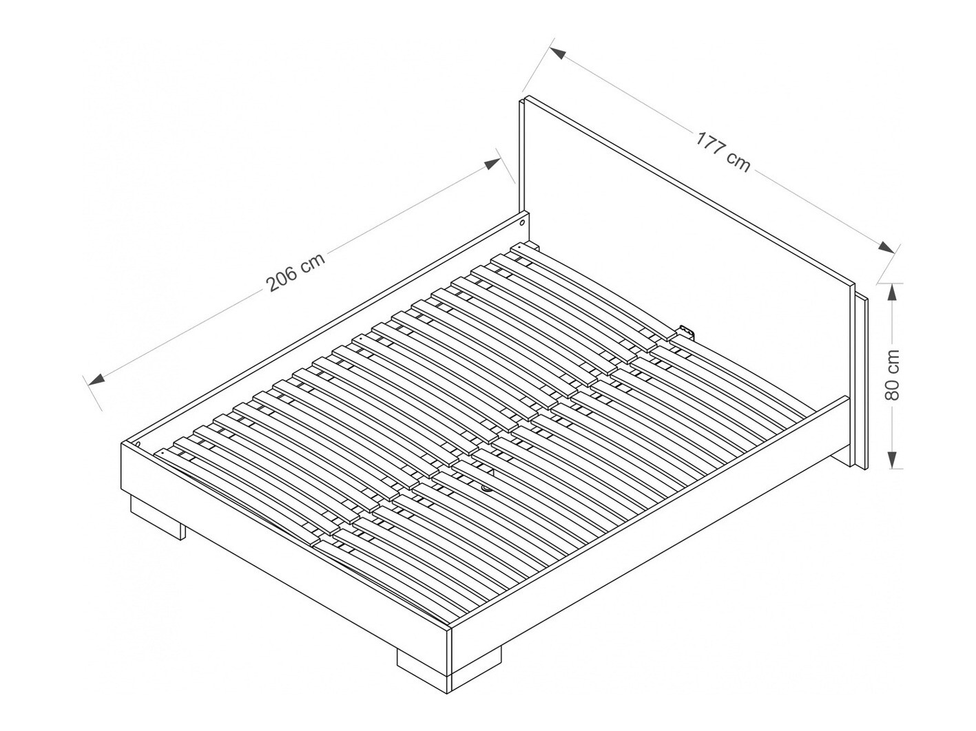 Krevet Murrieta 110 (Bijela + Sjajno crna)