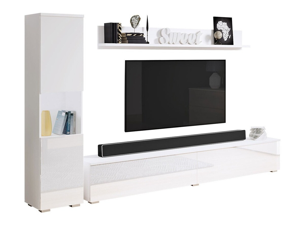 Set za dnevni boravak Sarasota 130 (Bijela + Sjajno bijela)